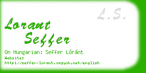 lorant seffer business card